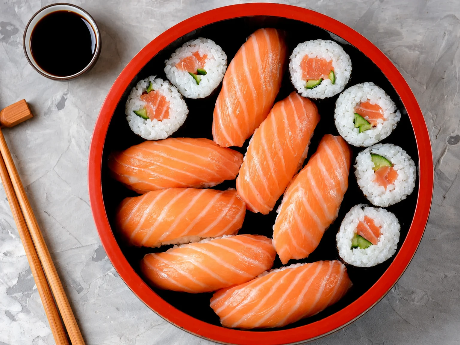 Sushi in einer runden Schale · Illustration